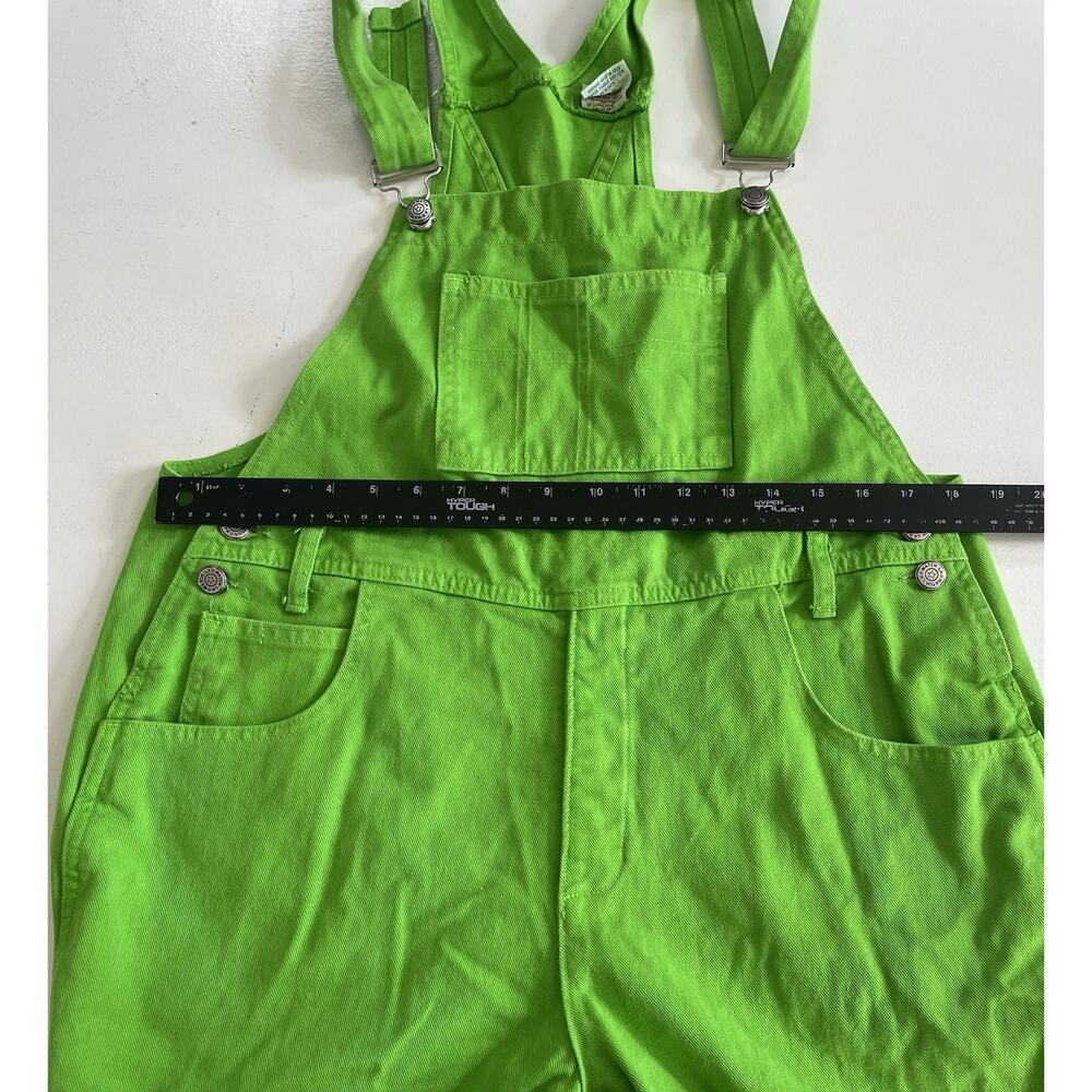 Vintage WATCH L.A. Overalls Womens XL Cotton Denim Jeans GREEN Bibs USA 90s - Picture 4 of 13